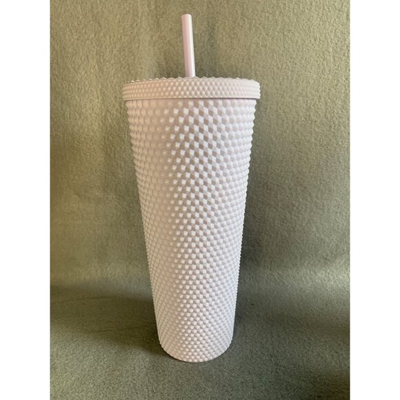 Starbucks Matte Lilac Lavender Bling Studded Tumbler Straw Cold Cup 24oz - New - Picture 2 of 9